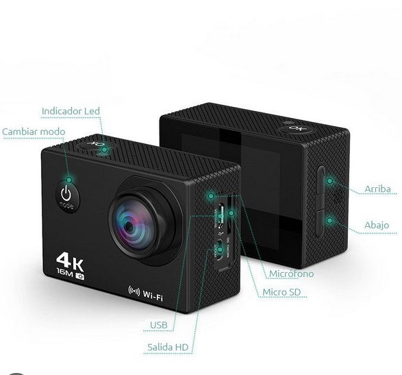 Camara deportiva 4k Sports PACK 2UN